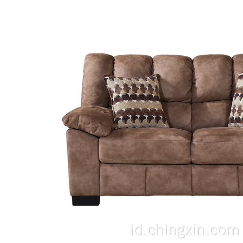 Sofa Kain Sectional Set Perabotan Sofa Ruang Tamu Dua Tempat Duduk